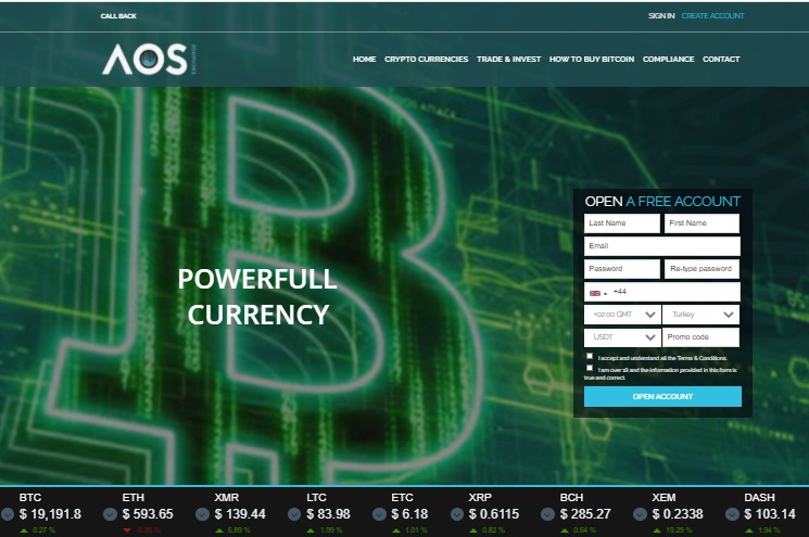 AOS Exchange trading platform