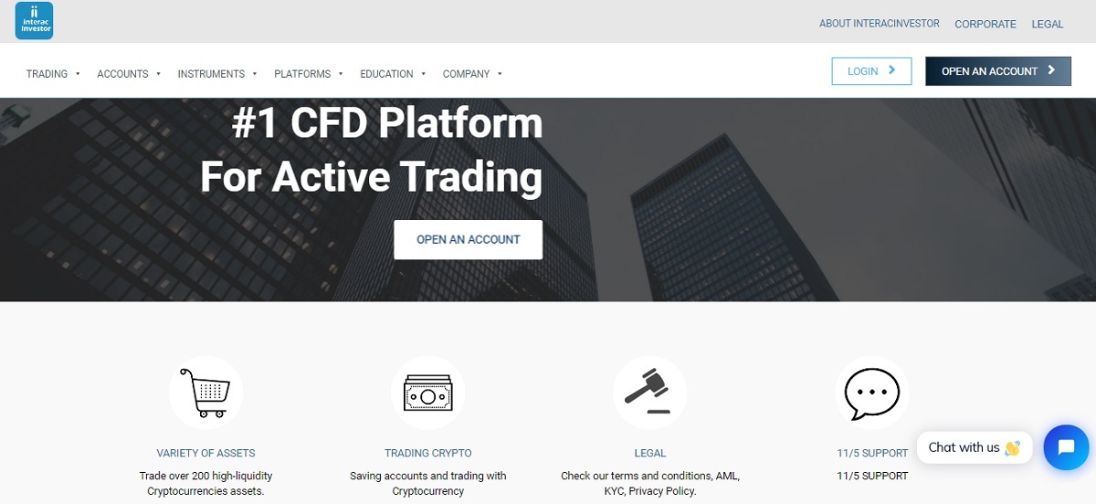 Interac Investor Homepage